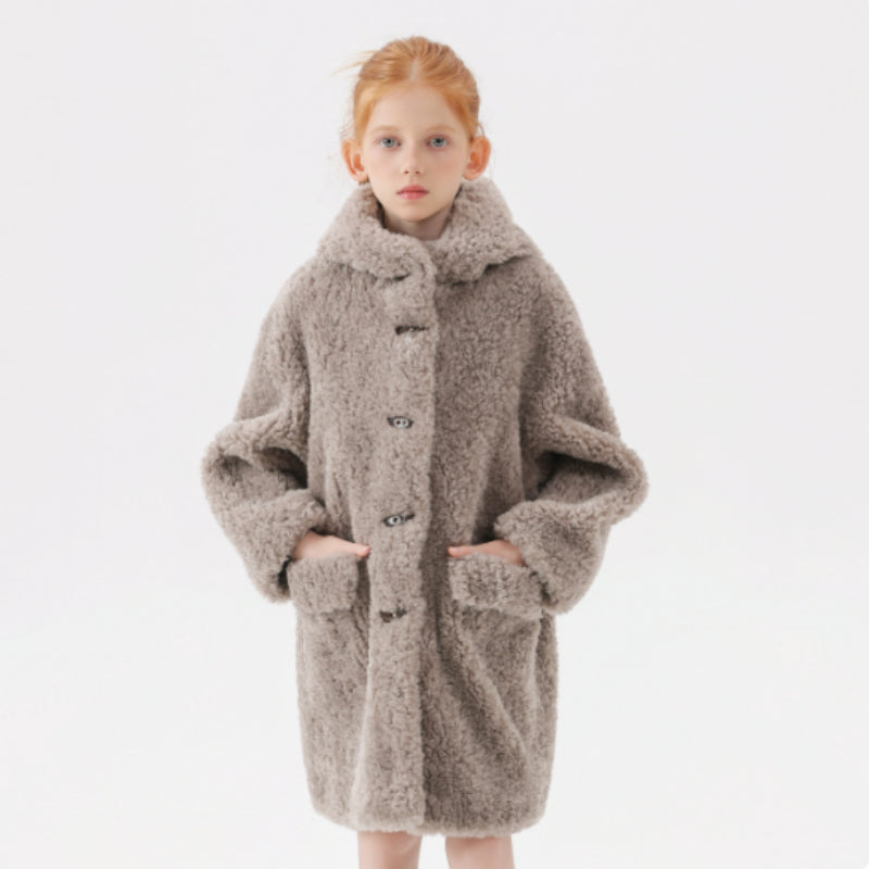 Girls' Teddy Fleece Hooded Coat