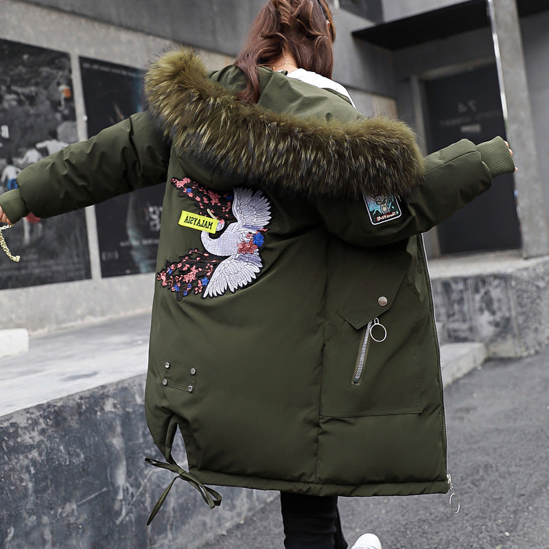 Plus Size Fur Collar Down Coat
