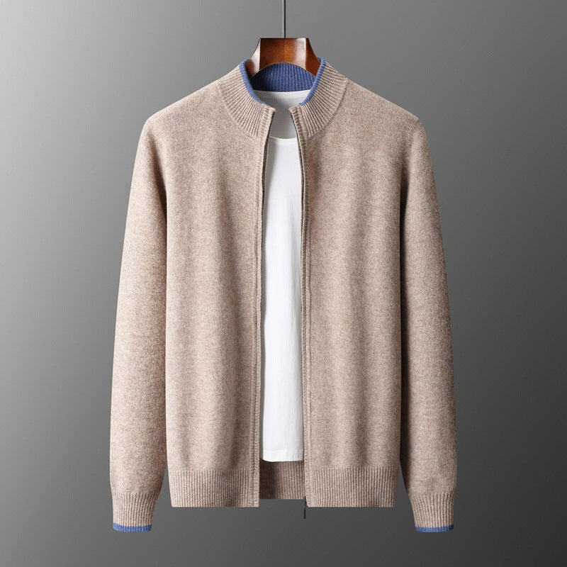 Men's Contrast Zip Cardigan