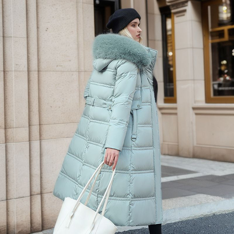 Belted Fur Hood Jacket
