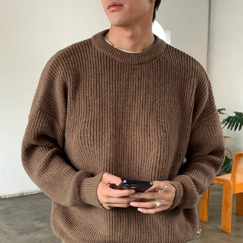 Men's Chunky Knit Crewneck Sweater