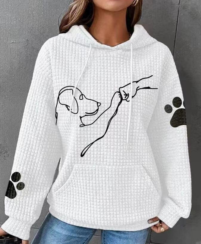 Waffle Dog Print Hoodie