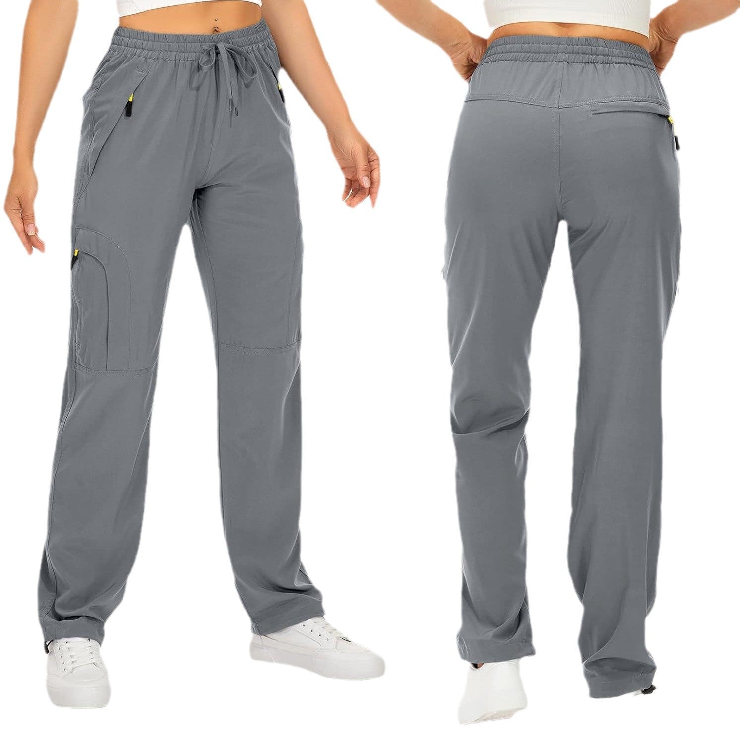 Loose-fitting Straight-leg Workout Pants With Drawstring Cuffs