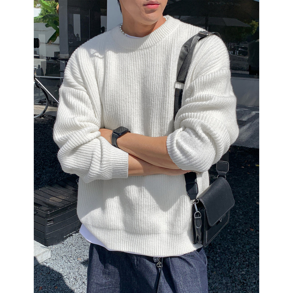 Men's Chunky Knit Crewneck Sweater