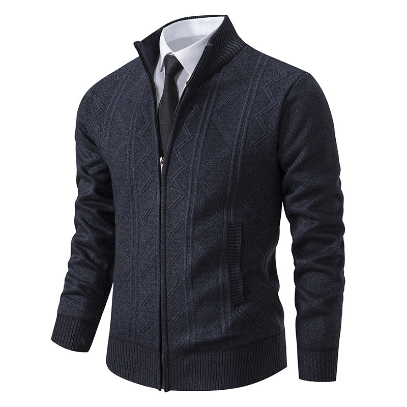 Men's Stand Collar Wool Cardigan