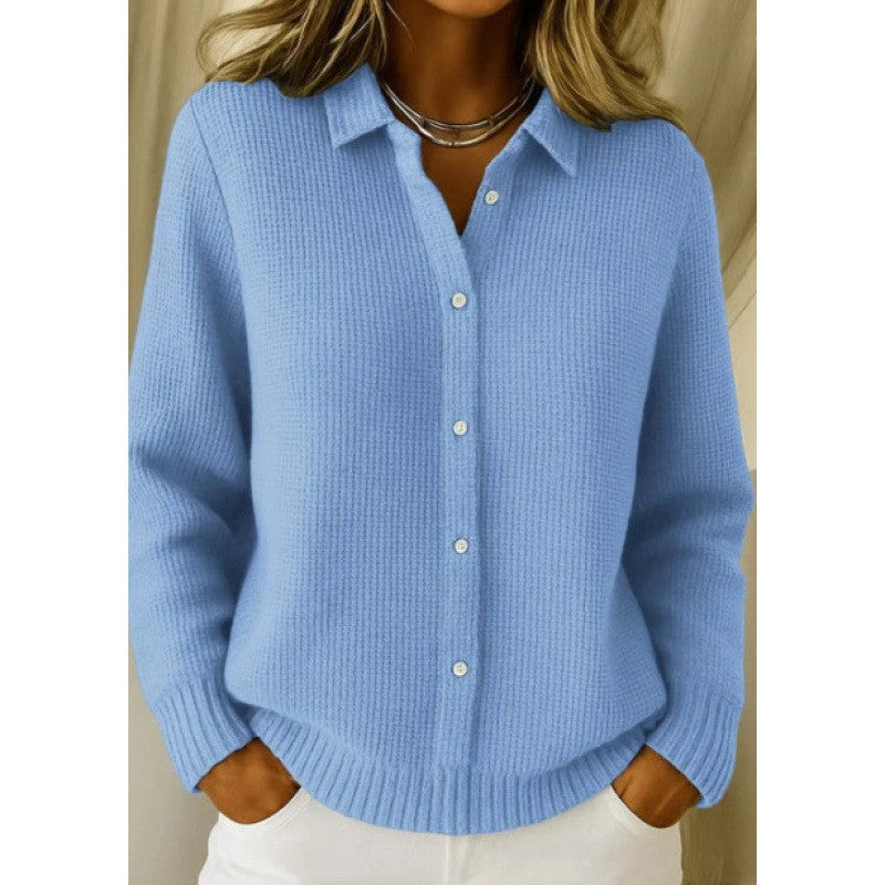 Button Lapel Sweater