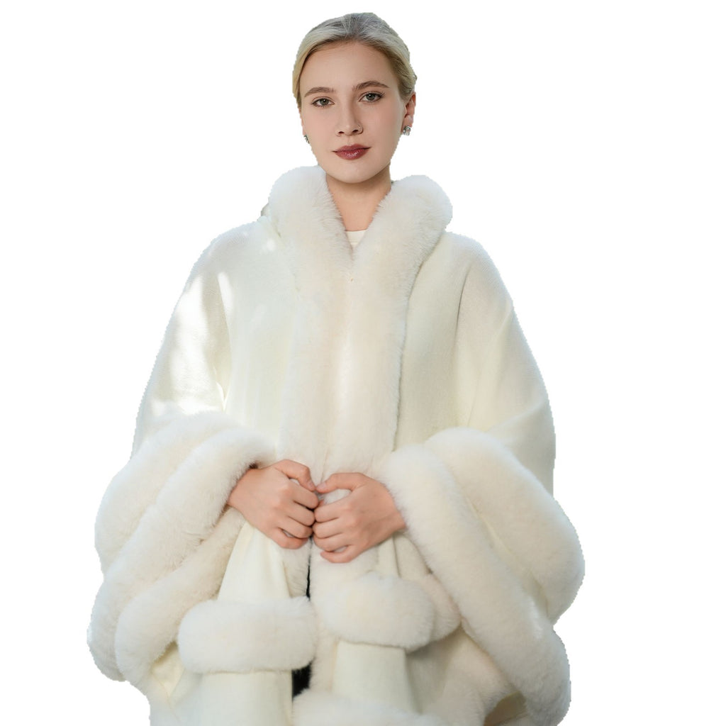 Plus Size Knit Cloak Coat