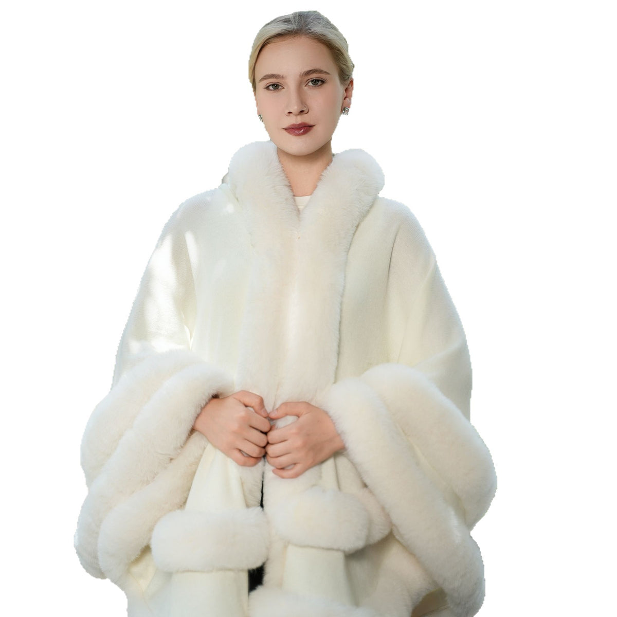 Plus Size Knit Cloak Coat
