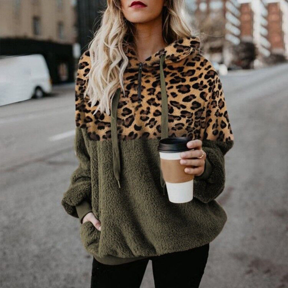 Leopard Print Hooded Sweater