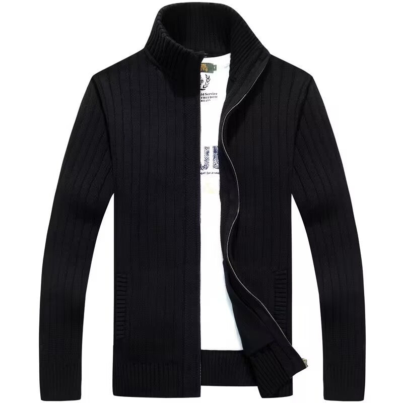 Men's Fleece-Lined Zip Sweater Coat