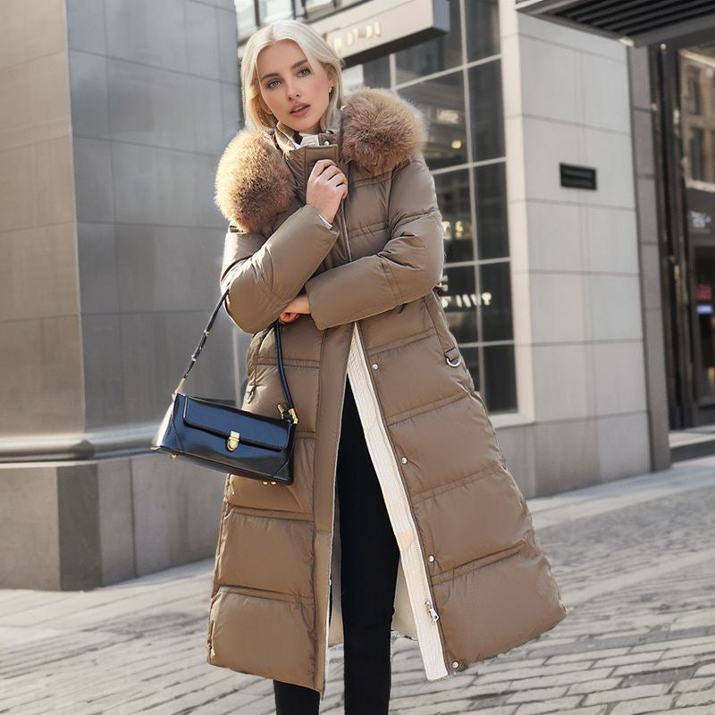 Belted Fur Hood Jacket