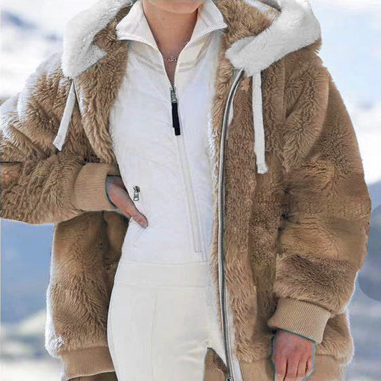 Plush Hooded Zip Jacket