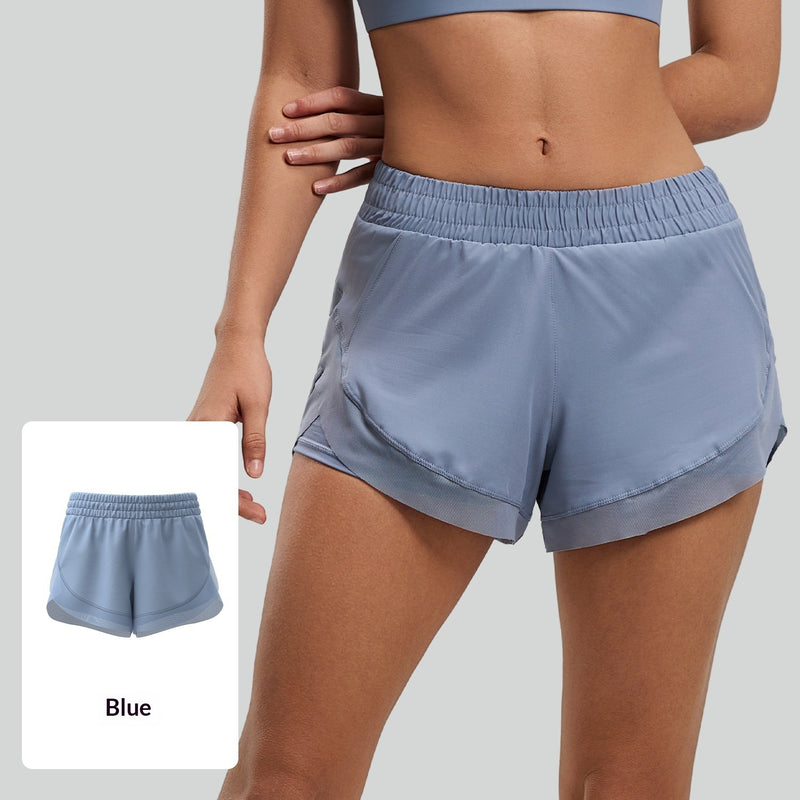 Workout Fitness Shorts, Seamless Bare-feel Yoga Shorts With Pockets