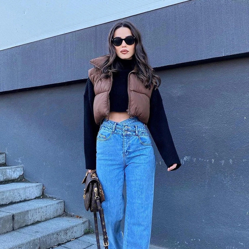 Cropped Puffer Vest