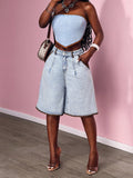 Women's Contrasting Flared Cropped Jeans