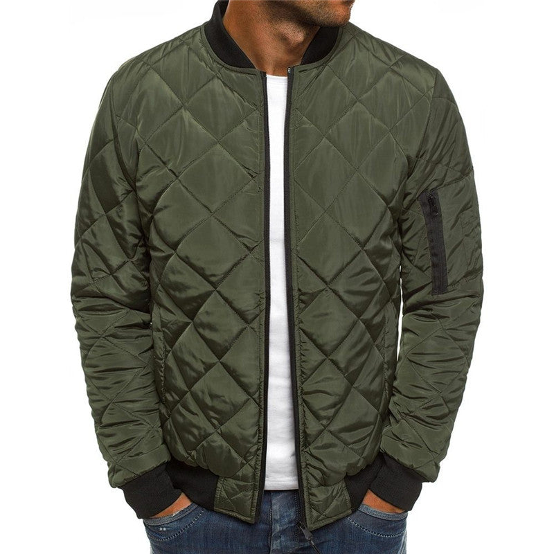 Men's Quilted Stand Collar Jacket