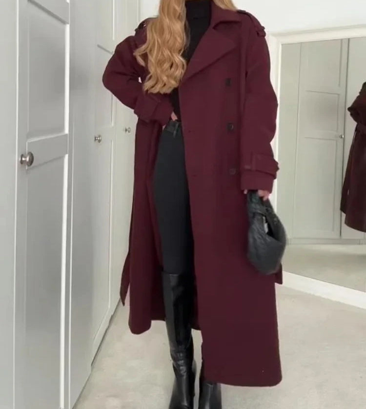 Belted Wool Trench Coat