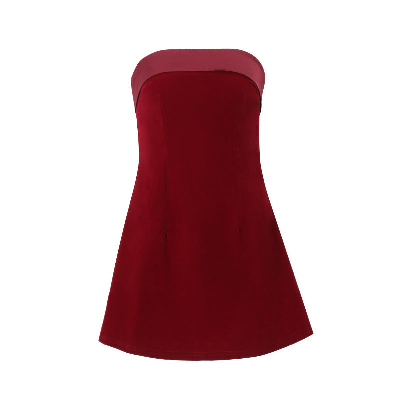 Strapless A-Line Zip Mini Dress