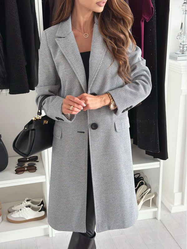 Long Single-Breasted Wool Coat