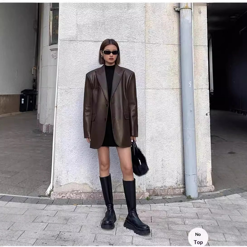 Plus Size Leather Jacket