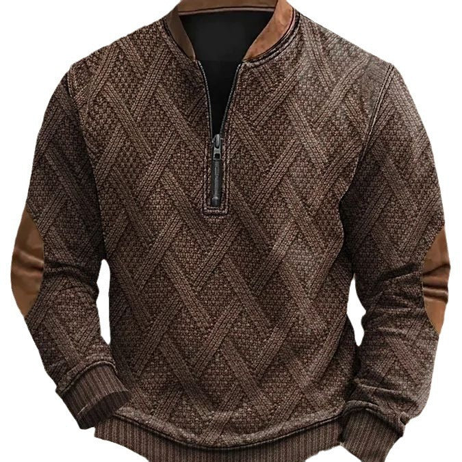 Men's Printed Half-Zip Sweater