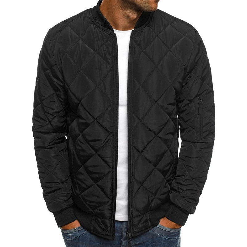 Men's Quilted Stand Collar Jacket