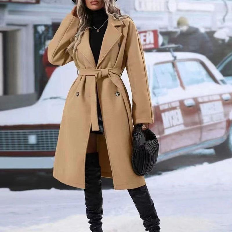Belted Double-Breasted Trench Coat