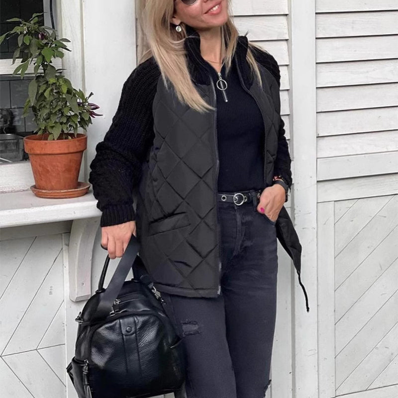 Knit-Trim Padded Jacket