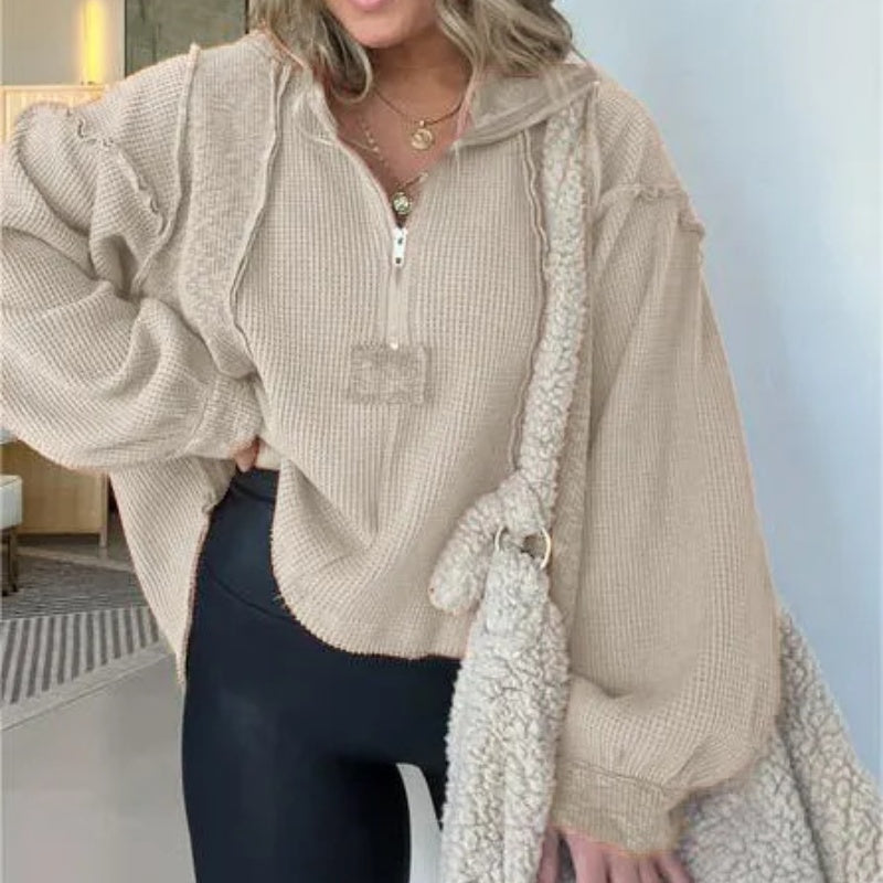 Cropped Frayed Sweater