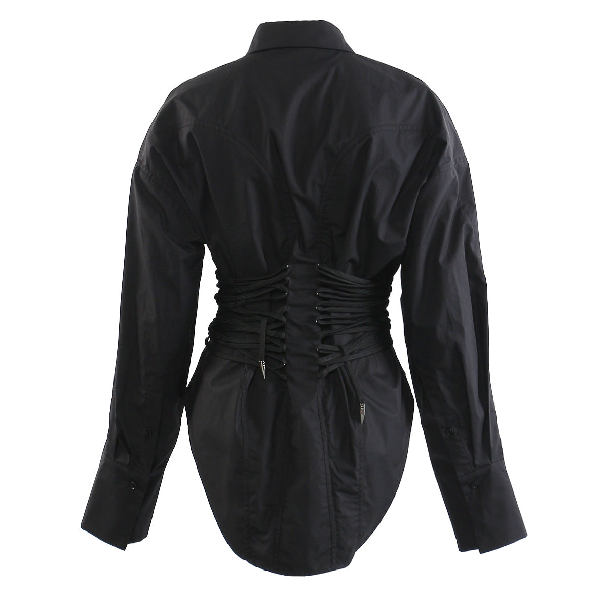 Slimming Stylish Drawstring Shirt Jacket That Accentuates The Waist