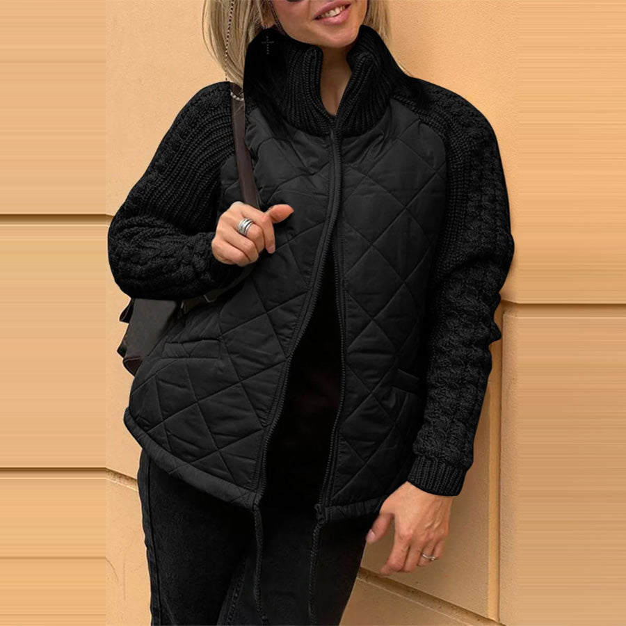 Knit-Trim Padded Jacket