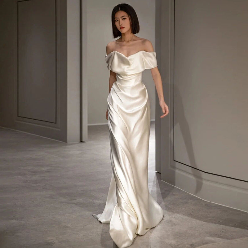 French Off-Shoulder Wedding Dress