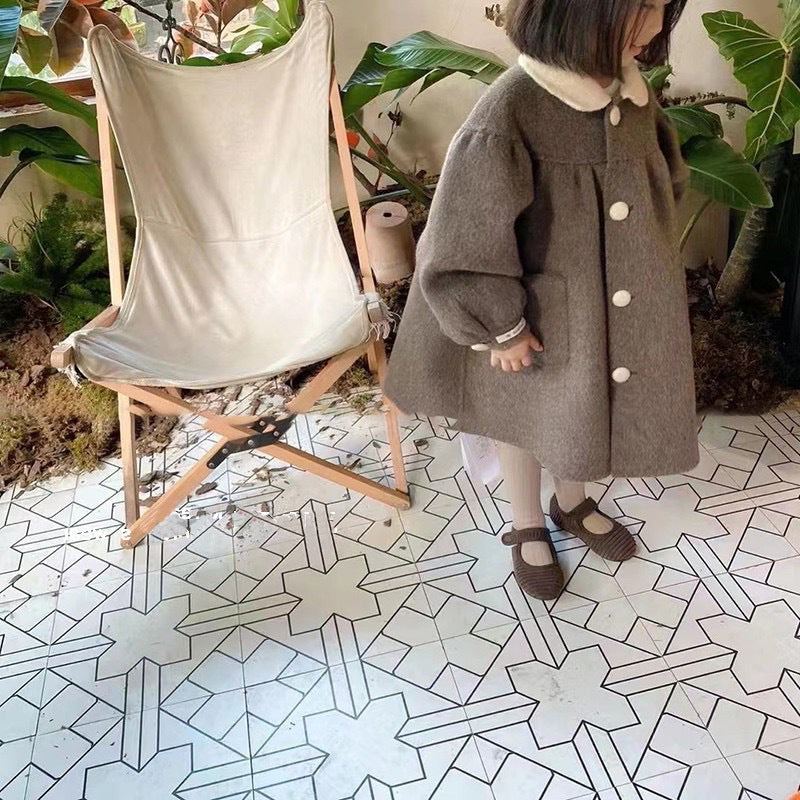 Girls' Doll Collar Wool Coat