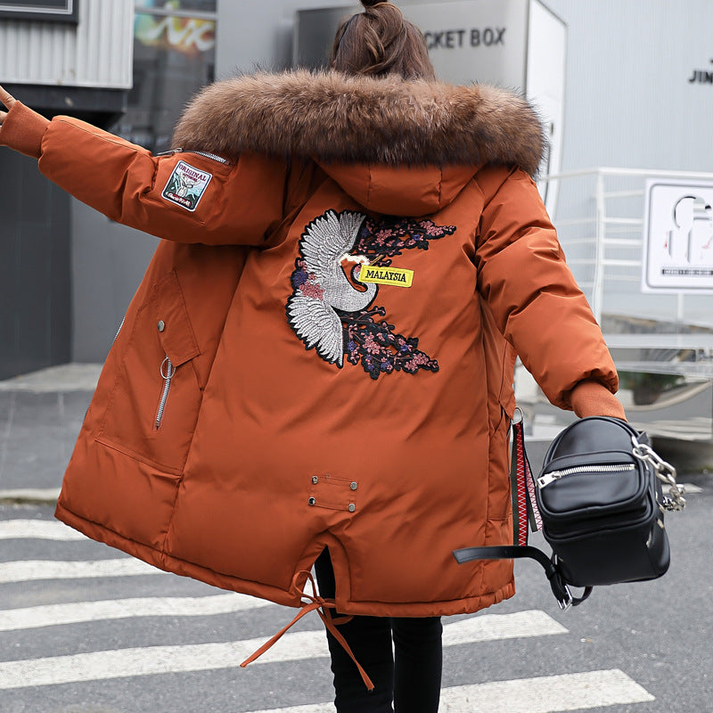 Plus Size Fur Collar Down Coat