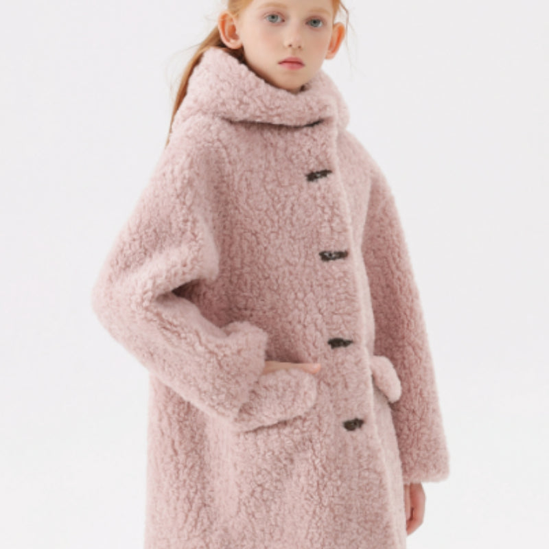 Girls' Teddy Fleece Hooded Coat