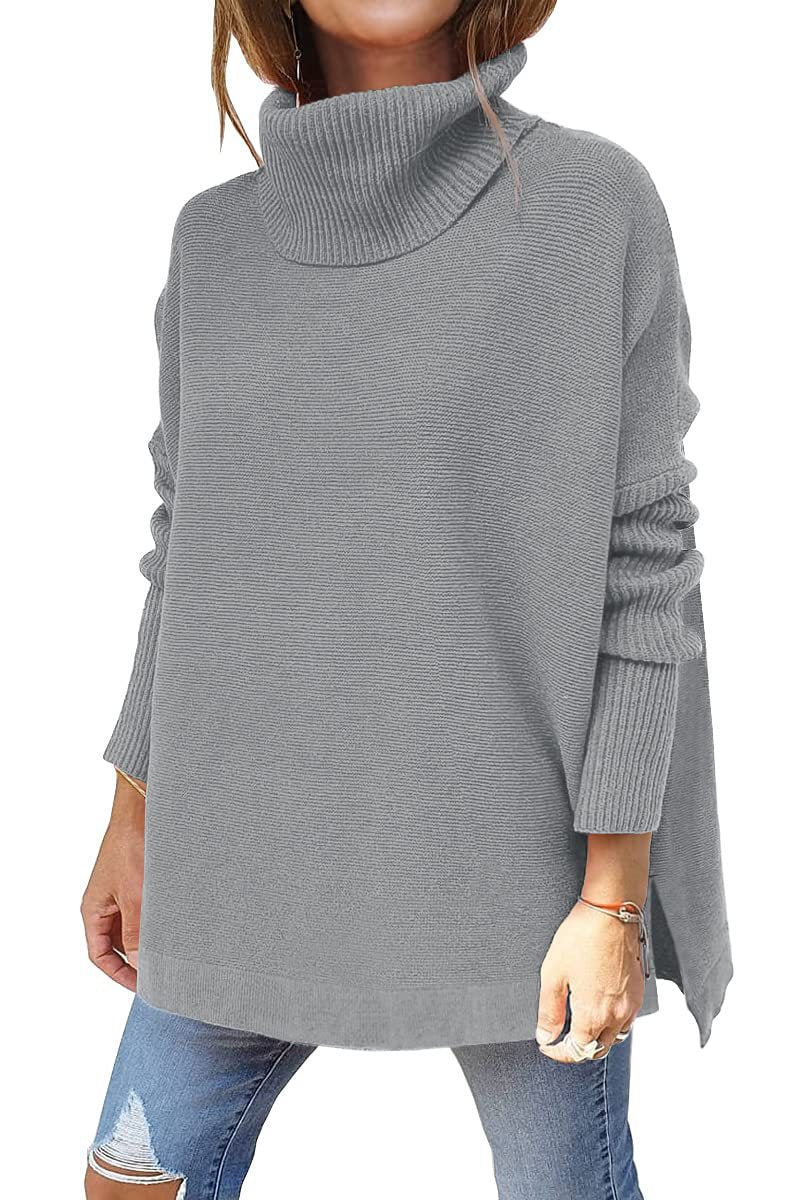 Batwing Turtleneck Tunic Sweater