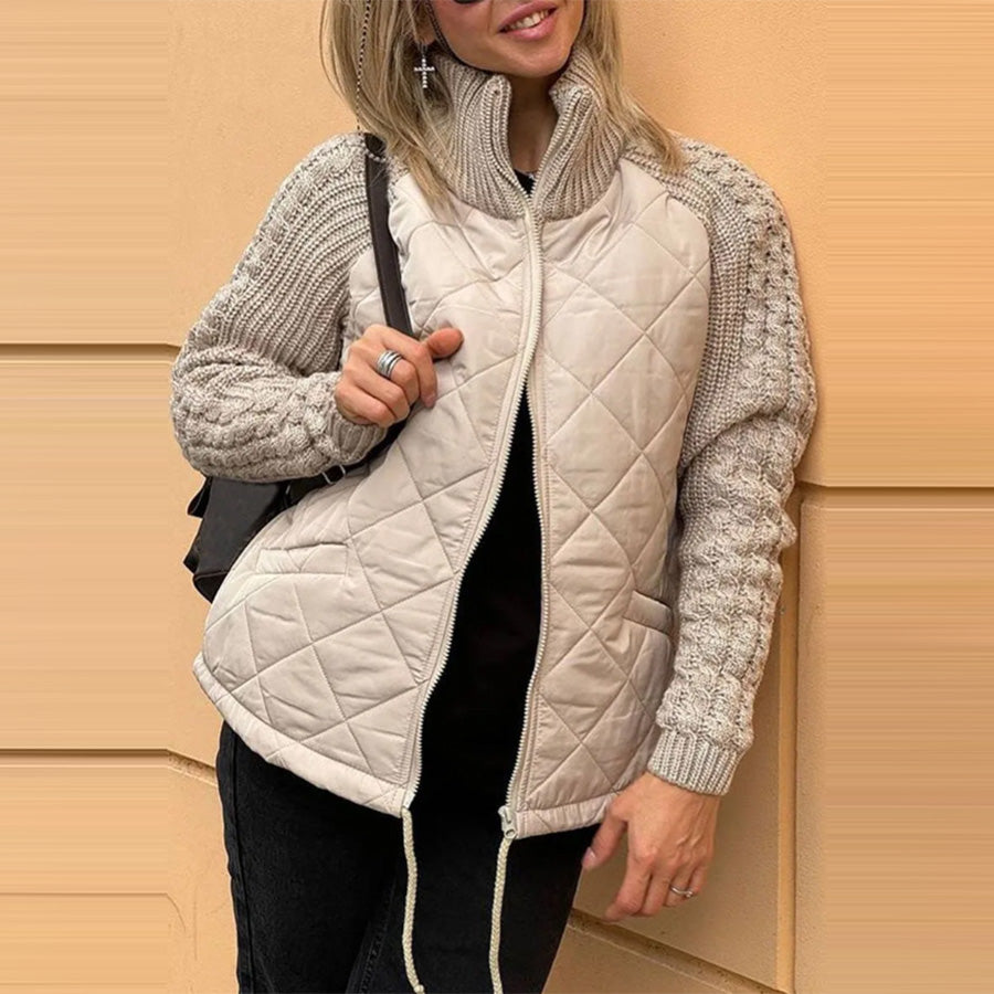 Knit-Trim Padded Jacket