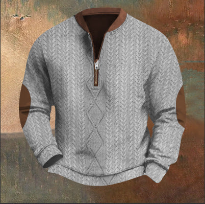 Men's Printed Half-Zip Sweater