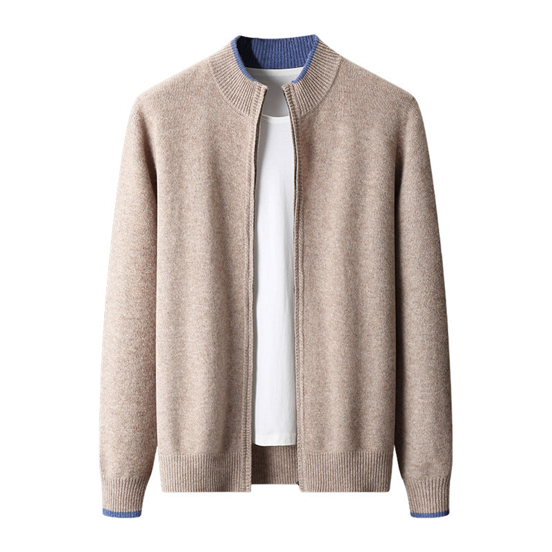 Men's Contrast Zip Cardigan