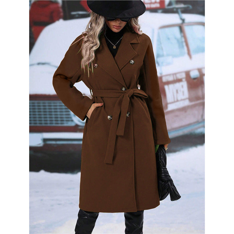 Belted Double-Breasted Trench Coat