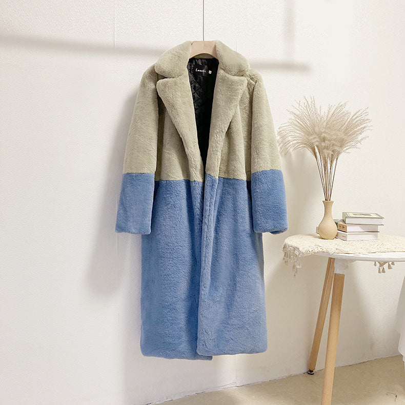 Plus Size Long Faux Fur Coat