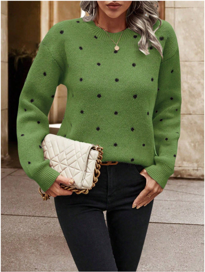 Polka Dot Knit Sweater