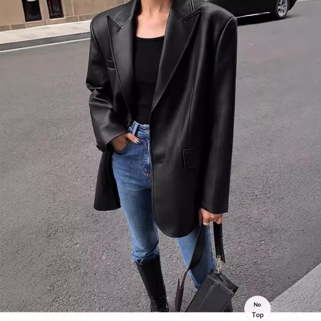 Plus Size Leather Jacket