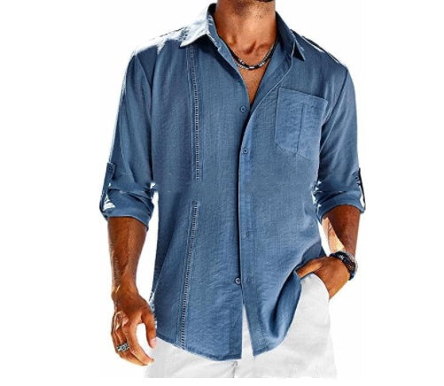 Men's Pocket Polo Collar Shirt