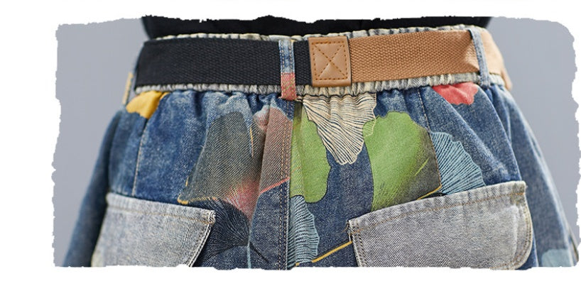 Thin Denim Printed Wide Leg Panties For Women