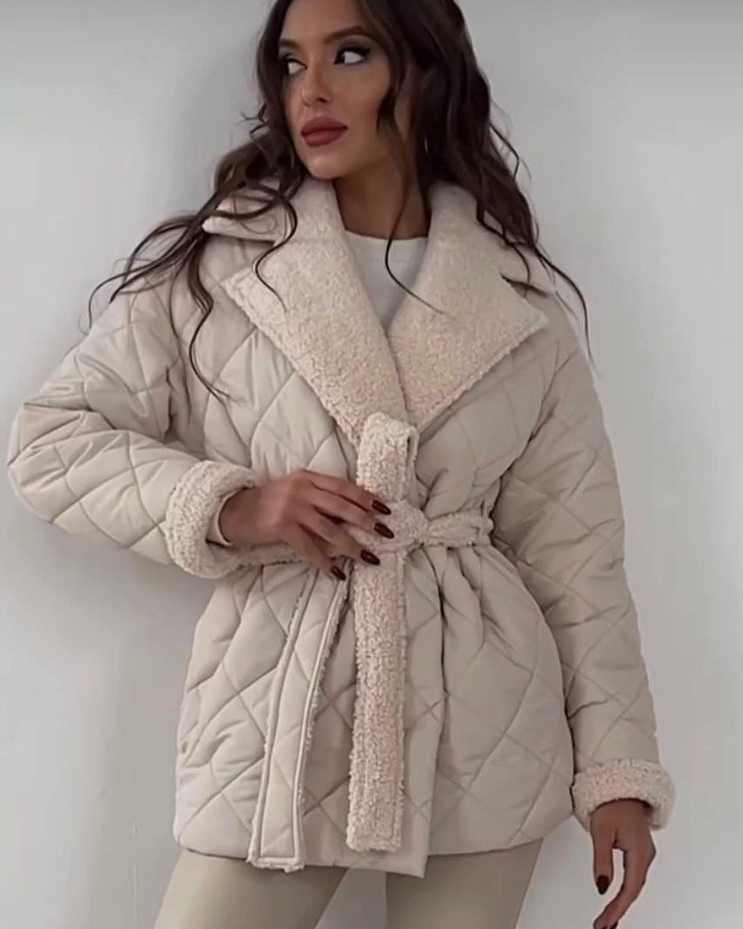 Belted Plaid Coat