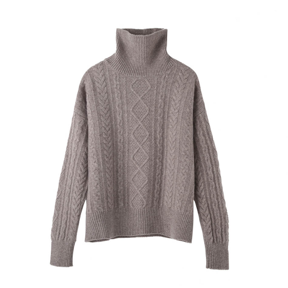 Plus Size High Neck Cashmere Sweater