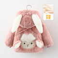 Girls' Bunny Hooded Plush Coat