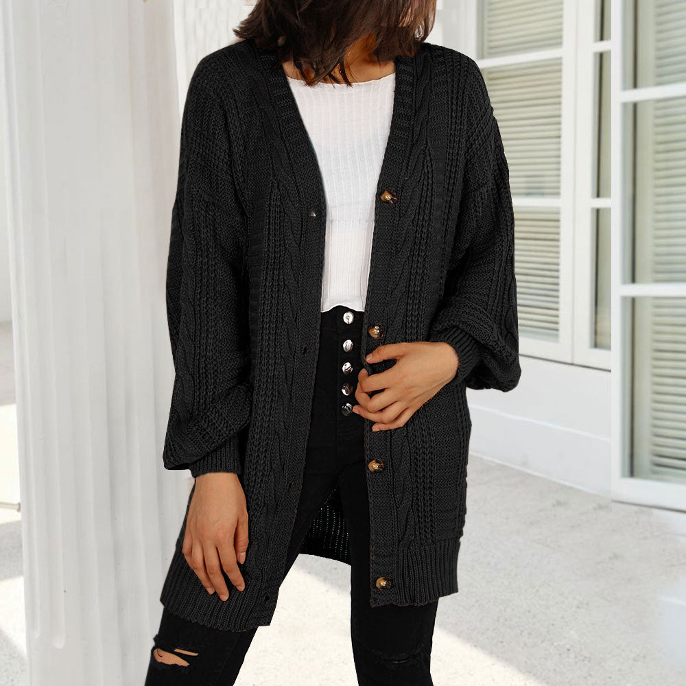 Plus Size V-Neck Twist Cardigan