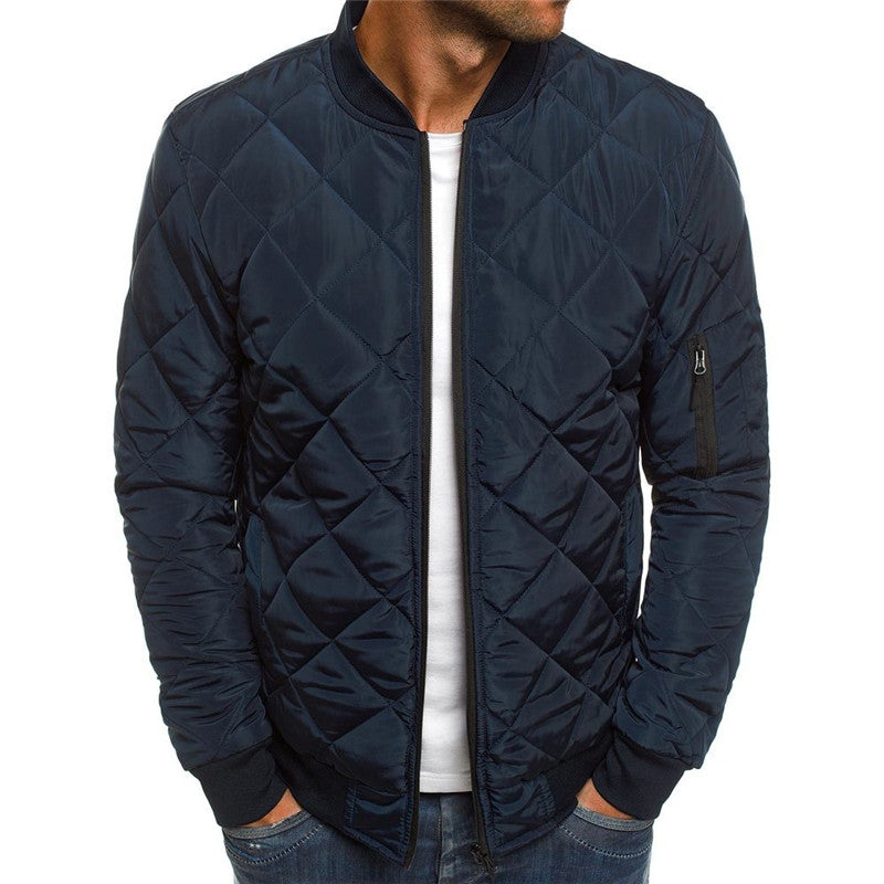 Men's Quilted Stand Collar Jacket